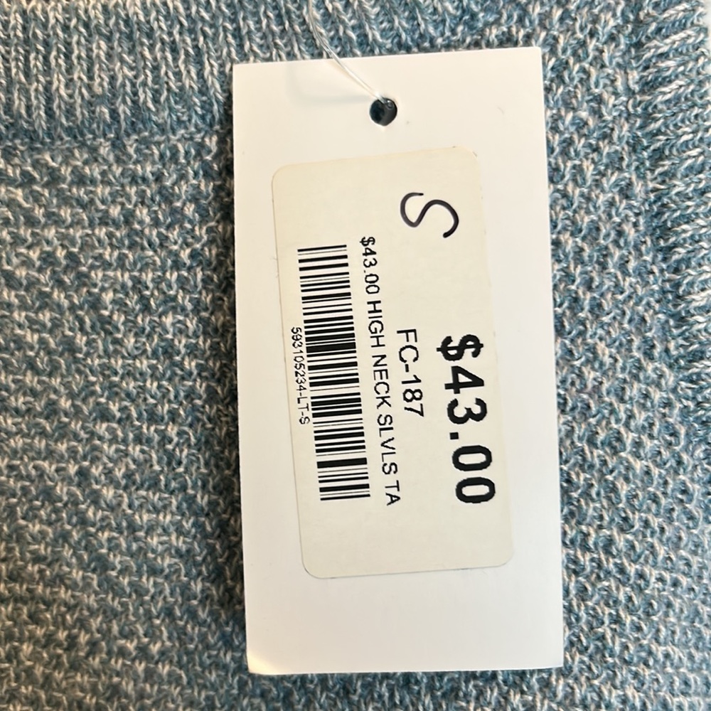 NWT Fabrik blue knit tank top S - Picture 5 of 6